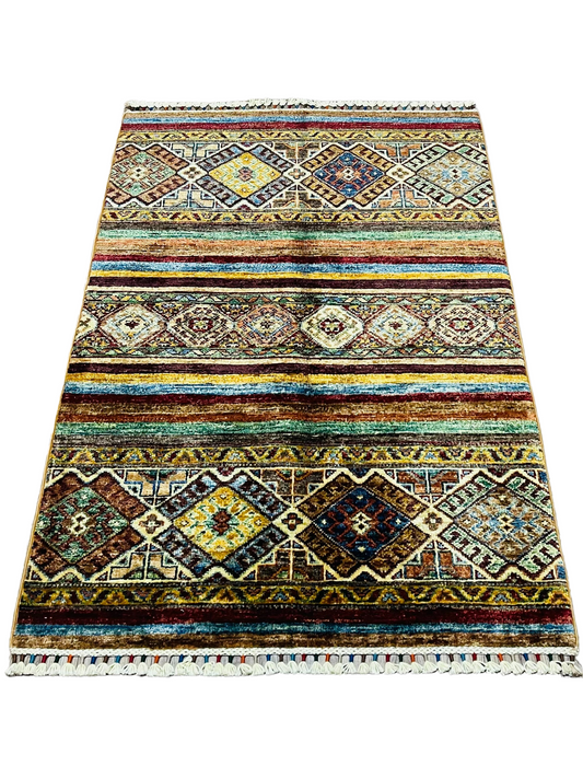 Afghan Handmade Rug - Tribal Khorjin – 4’ 0’’ x 2’ 8’’