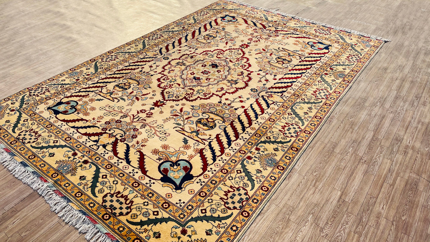 One of a Kind, Pure Wool, Naturally Dyed, Hand Knotted, Fine Afghan Tribal Merinos Area Rug – 10’ 0’’ x 6’ 8’’