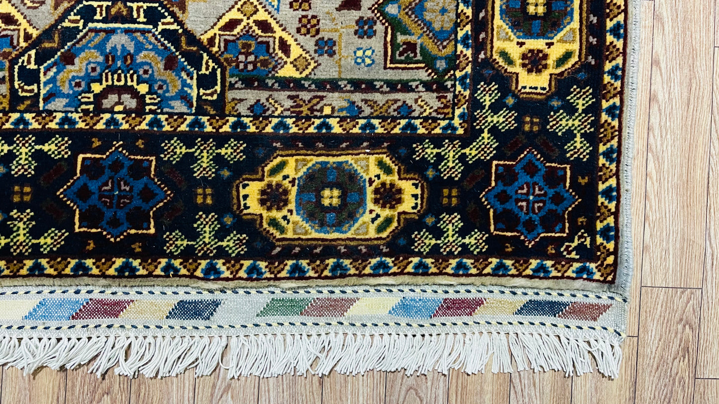 One of a Kind, Pure Wool, Naturally Dyed, Hand Knotted, Fine Afghan Tribal Mamluk Runner Rug – 12’ 10’’ x 2’ 8’’