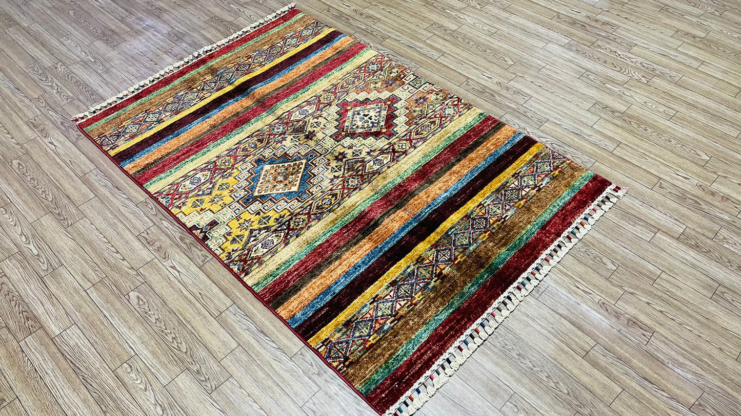 Afghan Handmade Rug - Tribal Khorjin – 4’ 0’’ x 2’ 8’’