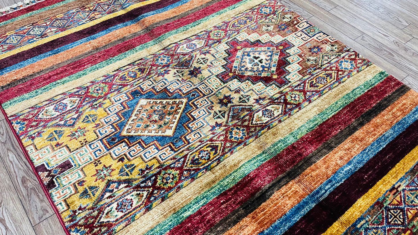 Afghan Handmade Rug - Tribal Khorjin – 4’ 0’’ x 2’ 8’’