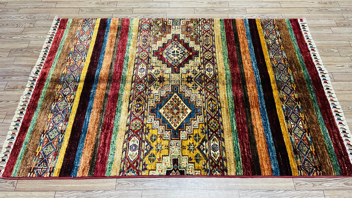 Afghan Handmade Rug - Tribal Khorjin – 4’ 0’’ x 2’ 8’’