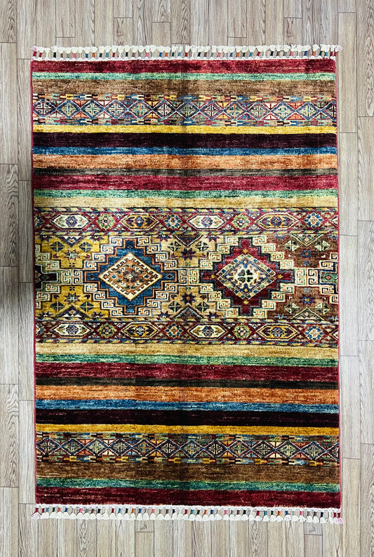 Afghan Handmade Rug - Tribal Khorjin – 4’ 0’’ x 2’ 8’’