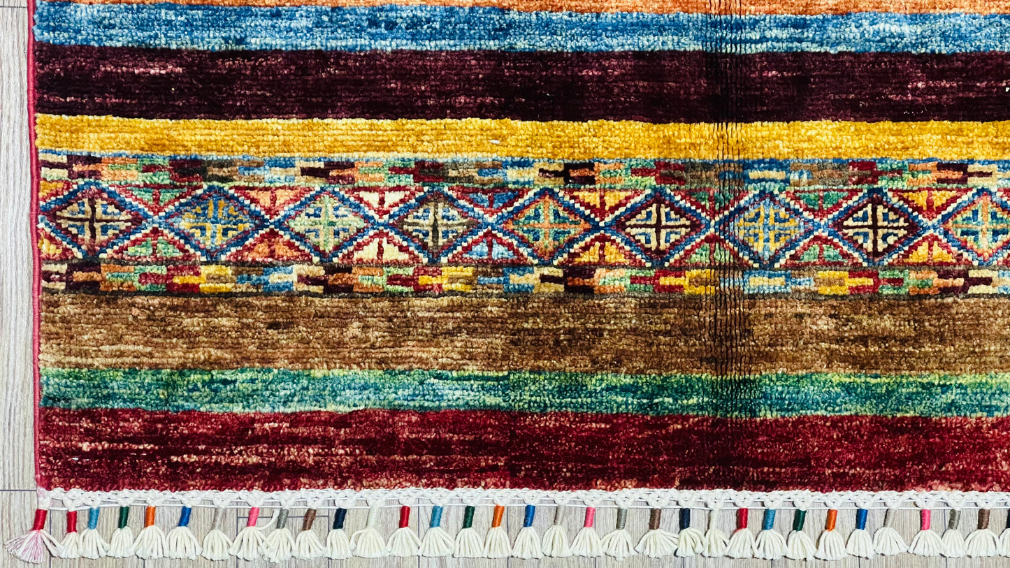 Afghan Handmade Rug - Tribal Khorjin – 4’ 0’’ x 2’ 8’’