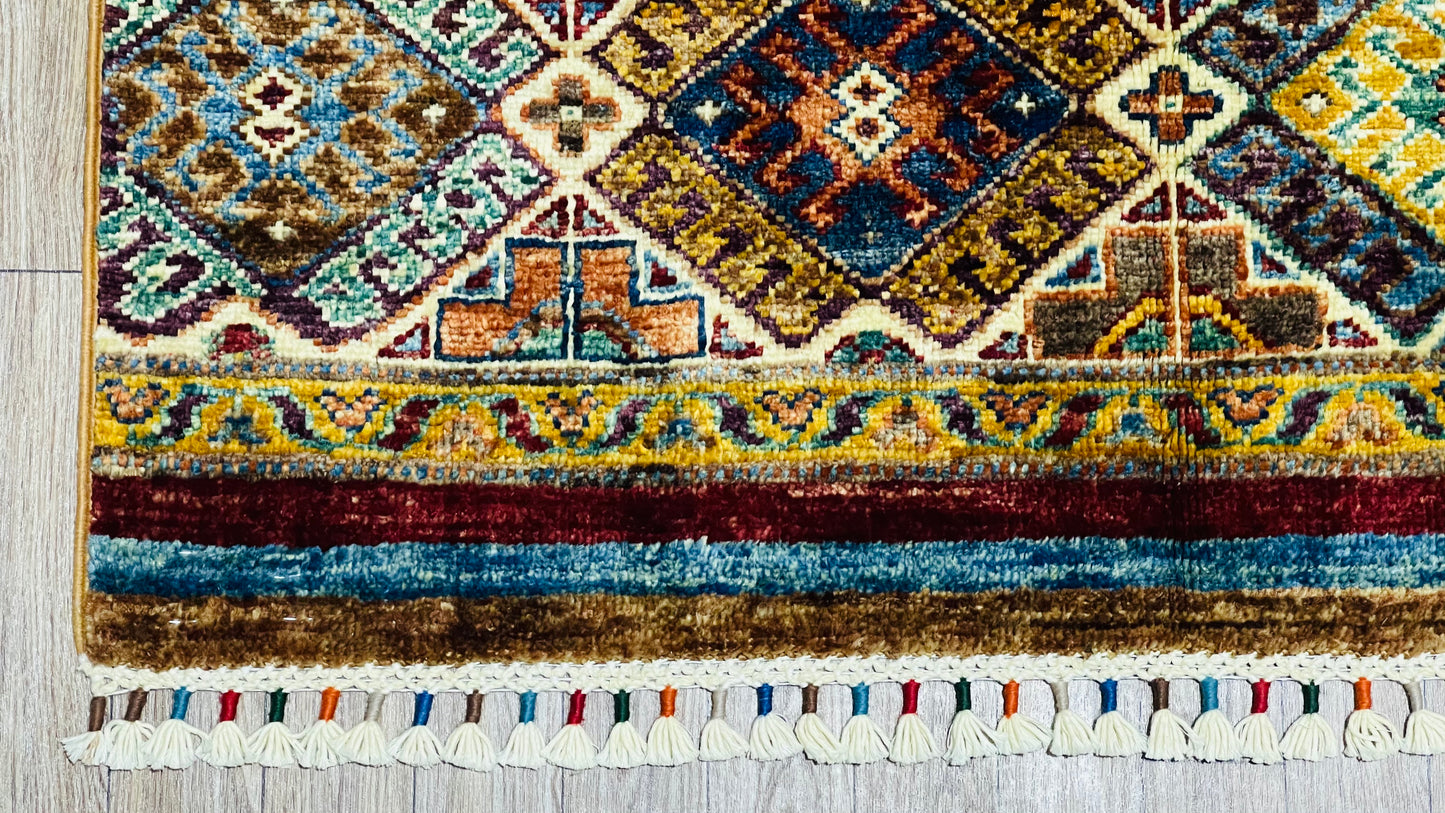 Afghan Handmade Rug - Tribal Khorjin Area Rug – 4’ 1’’ x 2’ 7’’