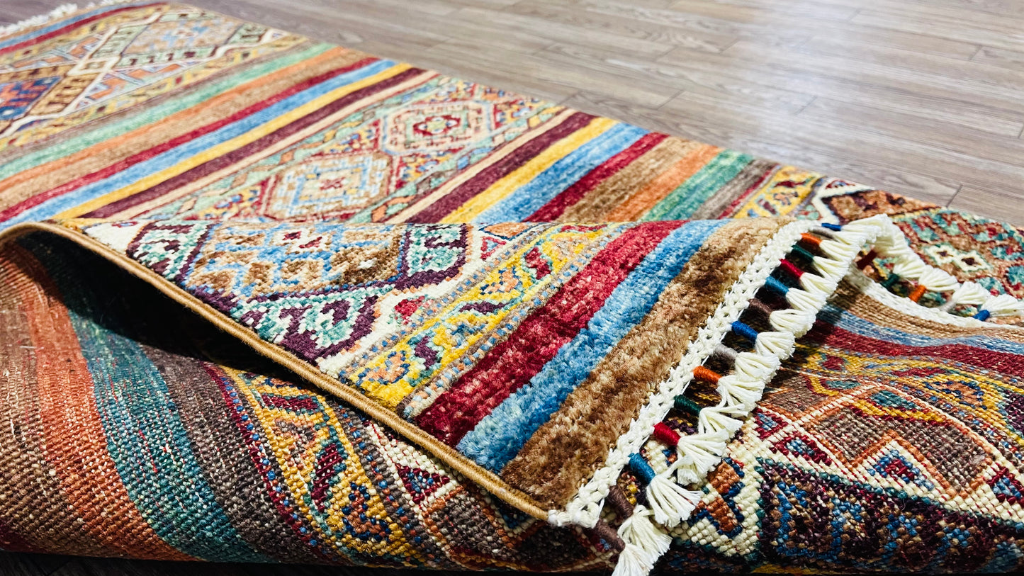 Afghan Handmade Rug - Tribal Khorjin Area Rug – 4’ 1’’ x 2’ 7’’