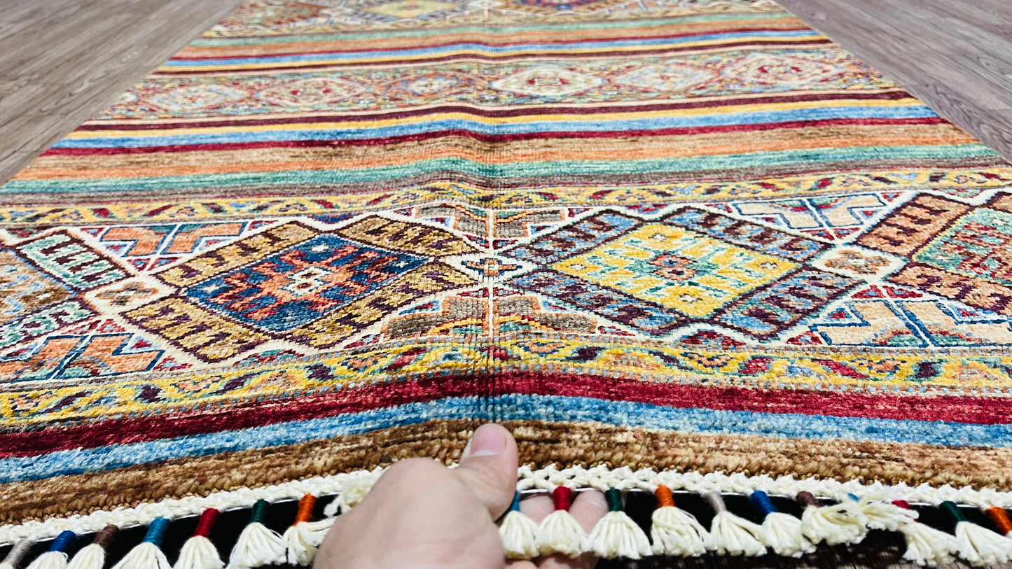 Afghan Handmade Rug - Tribal Khorjin Area Rug – 4’ 1’’ x 2’ 7’’