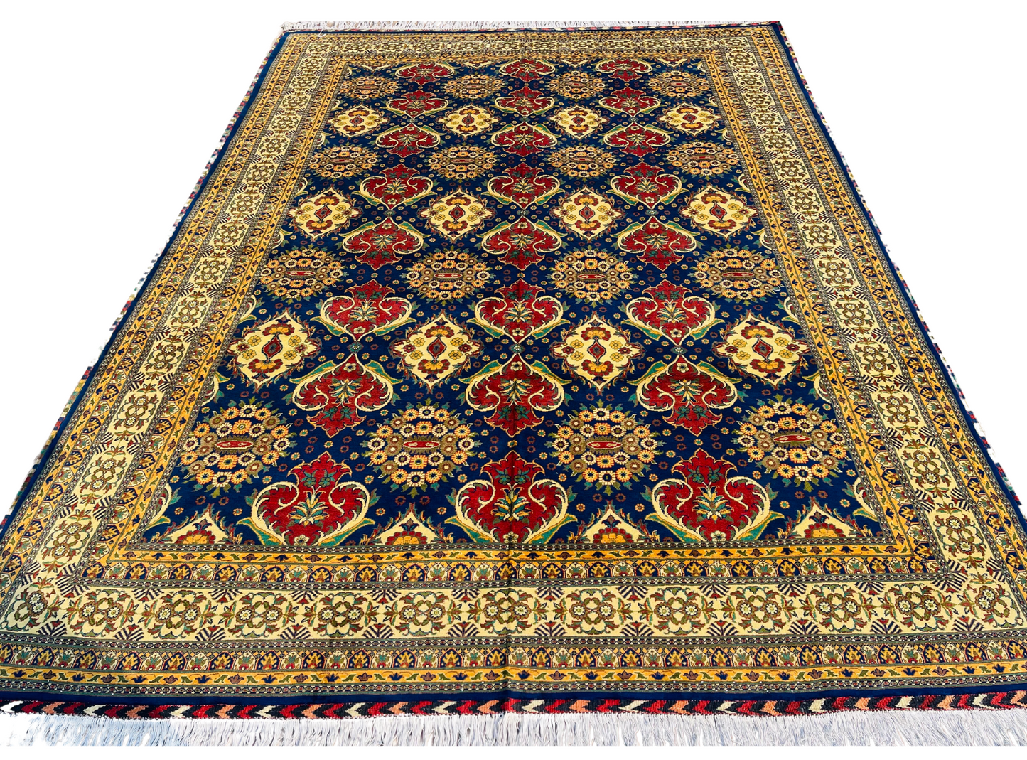 One of a Kind, Pure Wool, Naturally Dyed, Hand Knotted, Fine Afghan Tribal Merinos Area Rug – 11’ 2’’ x 8’ 0’’