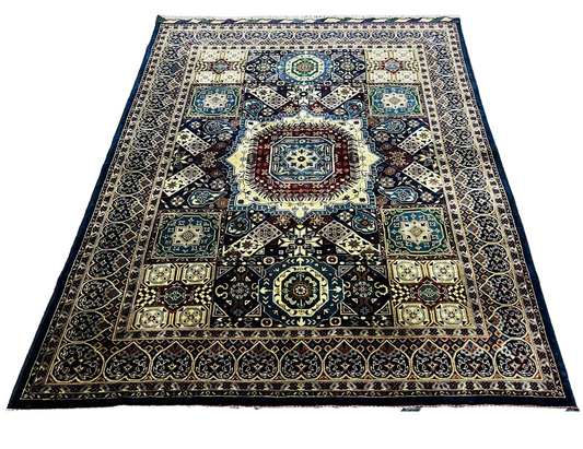 One of a Kind, Pure Wool, Naturally Dyed, Hand Knotted, Fine Afghan Tribal Merinos Area Rug – 6’ 9’’ x 4’ 11’’