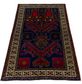 Pure Wool, Naturally Dyed, Hand Knotted, Fine Afghan Traditional Prayer Area Rug – 4’ 6’’ x 2’ 9’’