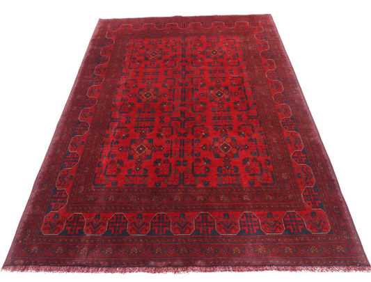 Pure Wool, Naturally Dyed, Hand Knotted, Fine Afghan Traditional Khal Mohammadi Area Rug – 6’ 6’’ x 4’ 12’’