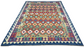 Colorful, Handwoven, Fine Afghan Maimana Kilim -Reversible Area Rug - 9’ 9’’ x 6’ 7’’