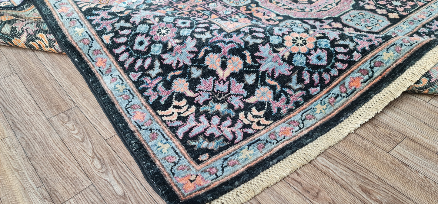 One of a Kind, Pure Wool, Naturally Dyed, Hand Knotted, Fine Afghan Tribal Mamluk Area Rug – 8’ 6’’ x 5’ 12’’