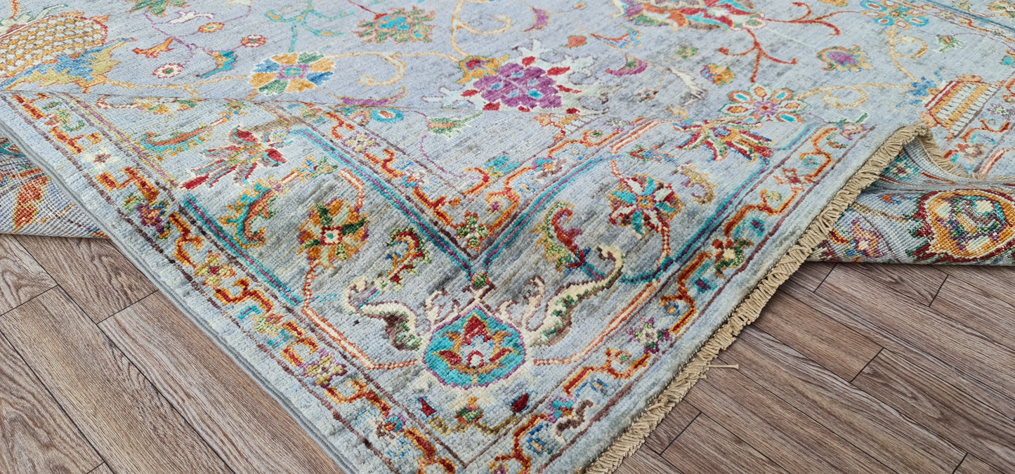 One of a Kind, Pure Wool, Naturally Dyed, Hand Knotted, Fine Afghan Sultani Area Rug – 6’ 8’’ x 4’ 12’’