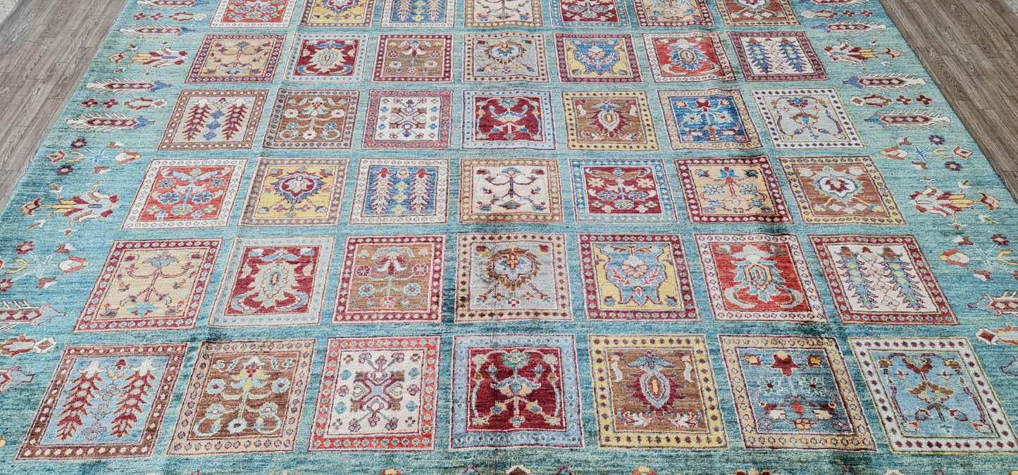 One of a Kind, Fine, Soft and Pure Wool, Hand Knotted, Afghan Traditional Aiyana Rug - 11’ 7’’ x 8’ 11’’