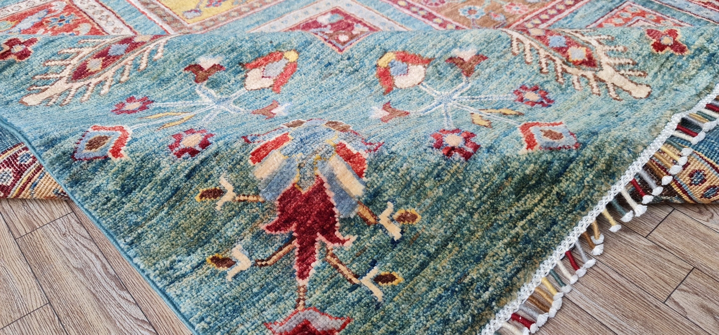 One of a Kind, Fine, Soft and Pure Wool, Hand Knotted, Afghan Traditional Aiyana Rug - 11’ 7’’ x 8’ 11’’