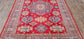 Pure Wool, Naturally Dyed, Hand Knotted, Fine Afghan Traditional Kazak Area Rug – 9’ 5’’ x 6’ 5’’