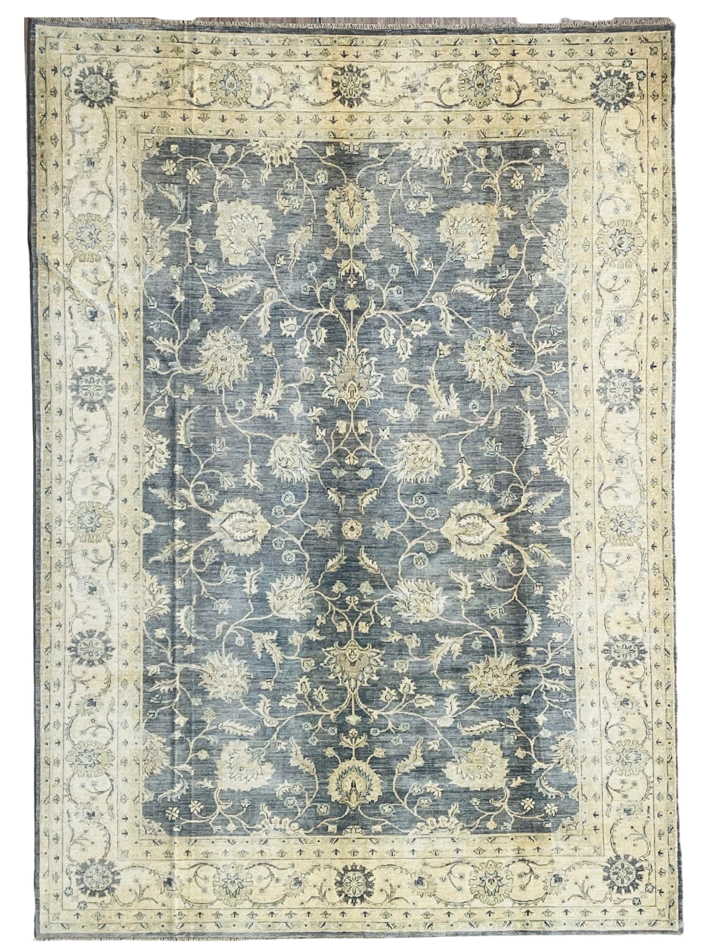 One of a Kind, Pure Wool, Naturally Dyed, Hand Knotted, Fine Afghan Traditional Chobi Area Rug – 11’ 6’’ x 8’ 1’’