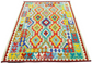 Colorful, Handwoven, Fine Afghan Maimana Kilim - Reversible Area Rug - 7’ 3’’ x 5’ 2’’