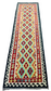 Colorful, Handwoven, Fine Afghan Maimana Kilim - Reversible Runner Rug - 9’ 9’’ x 2’ 9’’