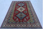 Pure Wool, Naturally Dyed, Hand Knotted, Fine Afghan Traditional Kazak Area Rug – 8’ 12’’ x 5’ 11’’