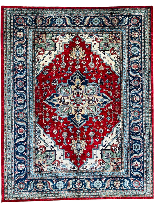 Pure Wool, Naturally Dyed, Hand Knotted, Fine Afghan Tribal Haris Area Rug – 10’ 0’’ x 7’ 10’’