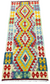 Colorful, Handwoven, Fine Afghan Maimana Kilim - Reversible Runner Rug - 6’ 4’’ x 2’ 6’’