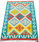 Colorful, Handwoven, Fine Afghan Maimana Kilim - Reversible Area Rug - 3’ 11’’ x 2’ 7’’