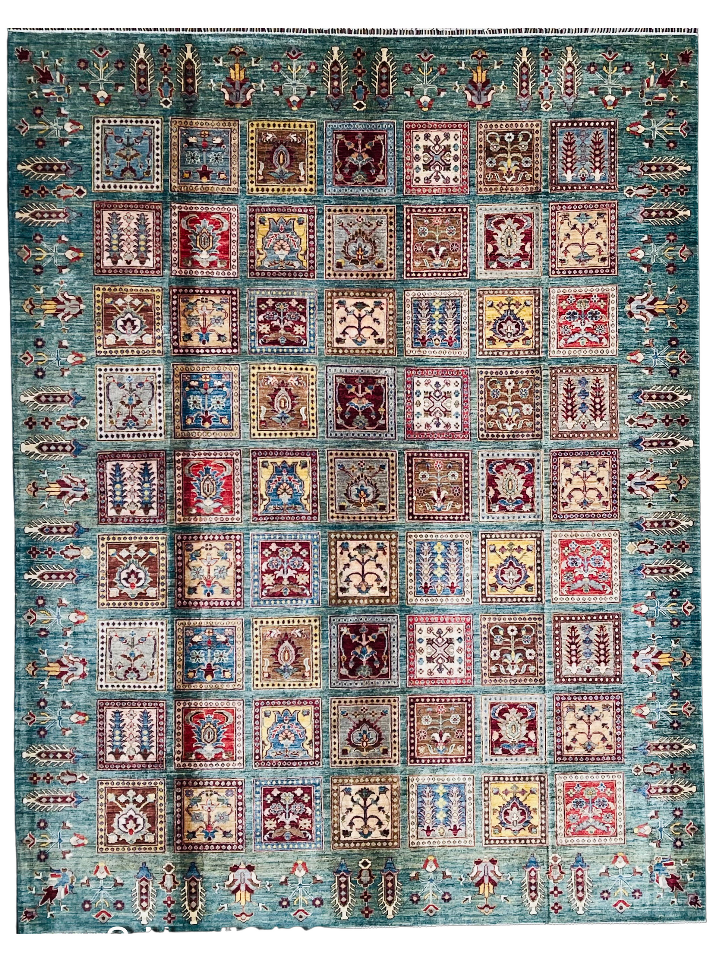 One of a Kind, Fine, Soft and Pure Wool, Hand Knotted, Afghan Traditional Aiyana Rug - 11’ 7’’ x 8’ 11’’