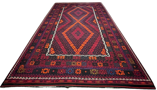 Afghan Handmade Rug - Ghalmori Kilim - 14’ 6’’ x 8’ 7'’