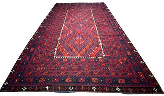 Afghan Handmade Rug -  Ghalmori Kilim - 15’ 6’’ x 9’ 11'’