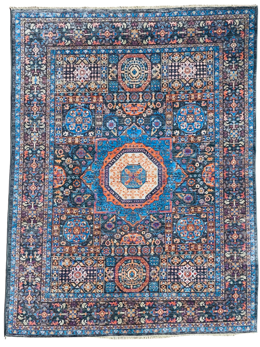 One of a Kind, Pure Wool, Naturally Dyed, Hand Knotted, Fine Afghan Tribal Mamluk Area Rug – 6’ 4’’ x 4’ 9’’