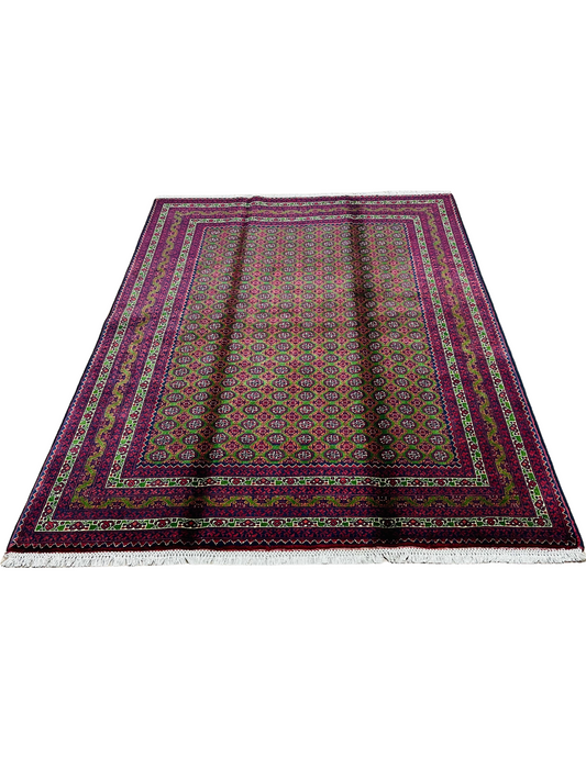 Afghan Handmade Rug - Traditional Mauri Gul – 6’ 3’’ x 4’ 10’’