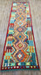 Colorful, Handwoven, Fine Afghan Maimana Kilim - Reversible Runner Rug - 9’ 10’’ x 2’ 9’’