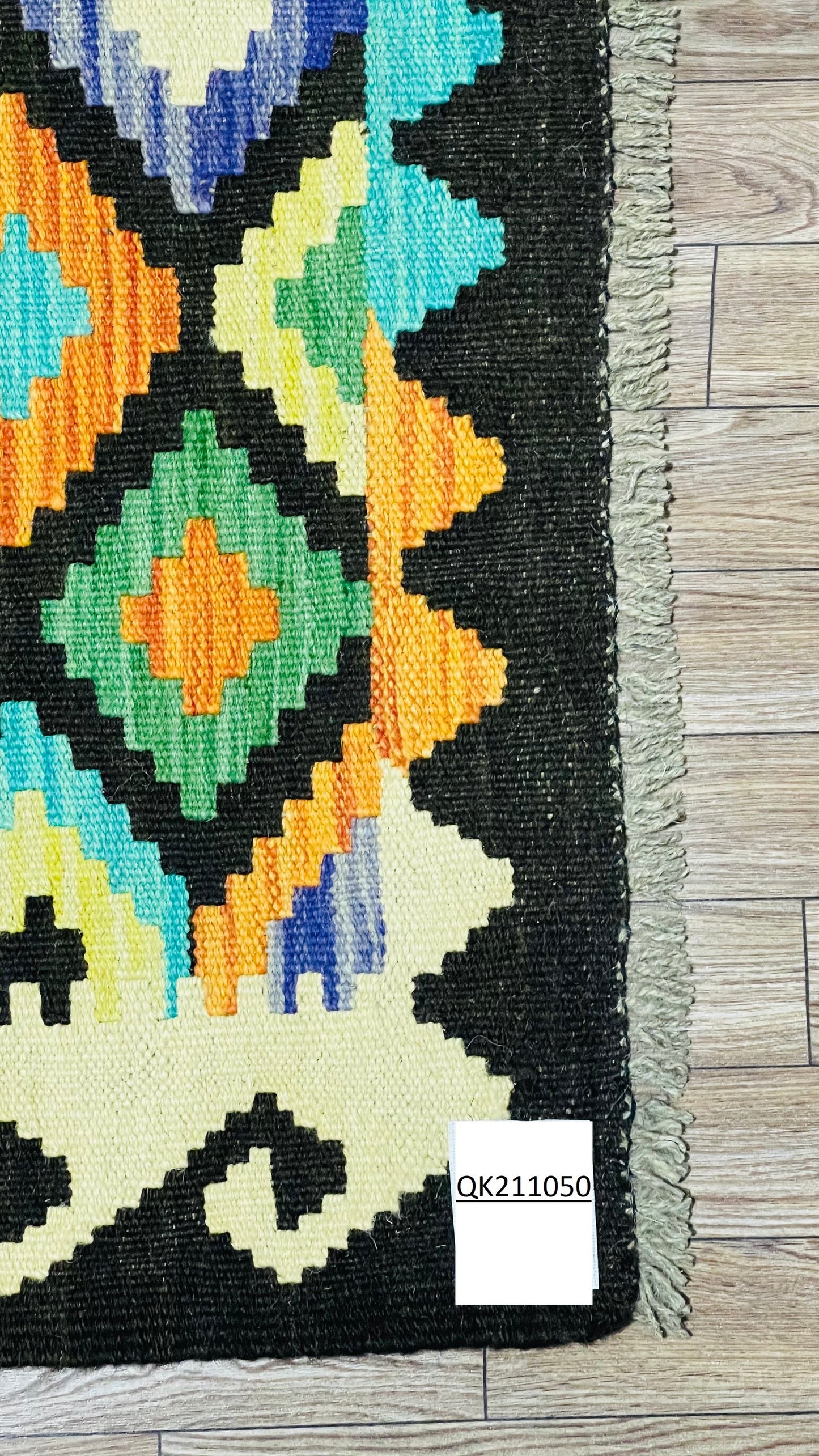 Colorful, Handwoven, Fine Afghan Maimana Kilim - Reversible Runner Rug - 9’ 8’’ x 2’ 9’’