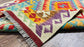 Colorful, Handwoven, Fine Afghan Maimana Kilim - Reversible Runner Rug - 9’ 7’’ x 2’ 9’’