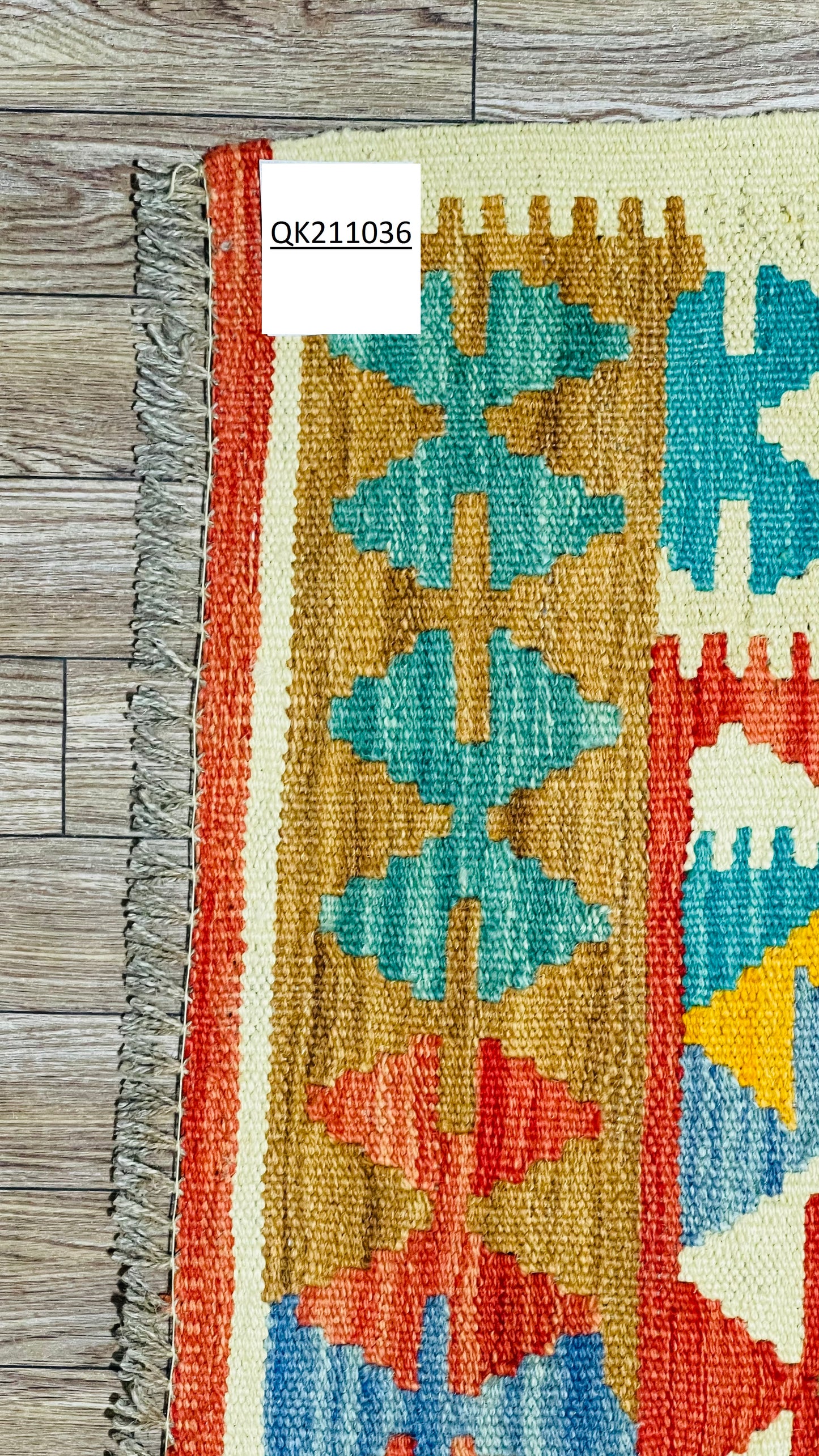 Colorful, Handwoven, Fine Afghan Maimana Kilim - Reversible Runner Rug - 9’ 8’’ x 2’ 6’’