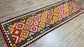 Colorful, Handwoven, Fine Afghan Maimana Kilim - Reversible Runner Rug - 9’ 9’’ x 2’ 9’’