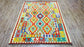 Colorful, Handwoven, Fine Afghan Maimana Kilim - Reversible Area Rug - 7’ 3’’ x 5’ 2’’