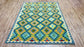 Colorful, Handwoven, Fine Afghan Maimana Kilim - Reversible Area Rug - 6’ 2’’ x 4’ 12’’