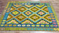 Colorful, Handwoven, Fine Afghan Maimana Kilim - Reversible Area Rug - 4’ 12’’ x 3’ 5’’