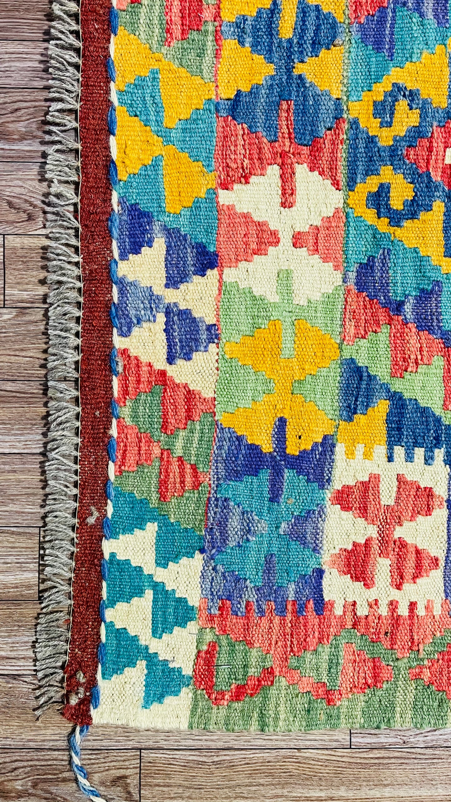 Colorful, Handwoven, Fine Afghan Maimana Kilim - Reversible Area Rug - 4’ 1’’ x 2’ 8’’