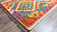 Colorful, Handwoven, Fine Afghan Maimana Kilim - Reversible Runner Rug - 6’ 7’’ x 1’ 12’’