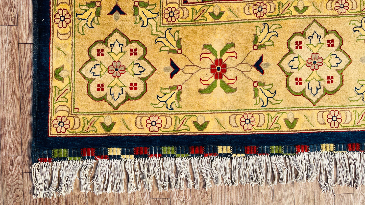 One of a Kind, Pure Wool, Naturally Dyed, Hand Knotted, Fine Afghan Tribal Merinos Area Rug – 11’ 4’’ x 7’ 11’’