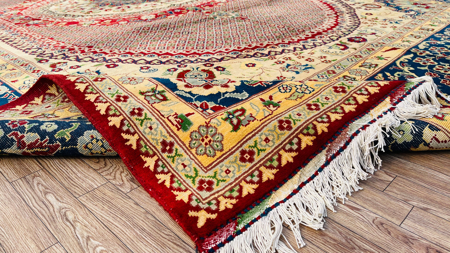 One of a Kind, Pure Wool, Naturally Dyed, Hand Knotted, Fine Afghan Tribal Merinos Area Rug – 12’ 4’’ x 8’ 6’’