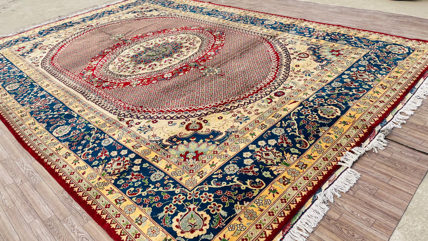 One of a Kind, Pure Wool, Naturally Dyed, Hand Knotted, Fine Afghan Tribal Merinos Area Rug – 12’ 4’’ x 8’ 6’’