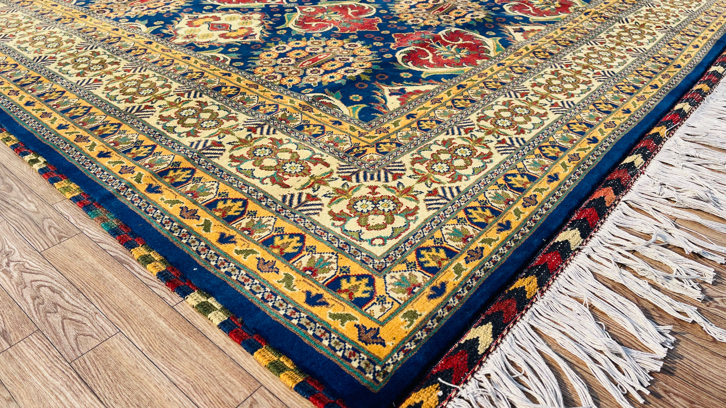 One of a Kind, Pure Wool, Naturally Dyed, Hand Knotted, Fine Afghan Tribal Merinos Area Rug – 11’ 2’’ x 8’ 0’’