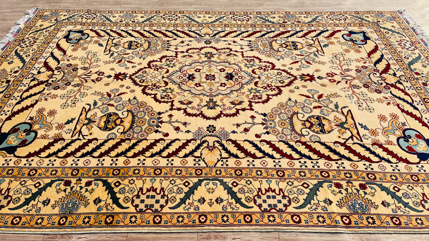 One of a Kind, Pure Wool, Naturally Dyed, Hand Knotted, Fine Afghan Tribal Merinos Area Rug – 10’ 0’’ x 6’ 8’’