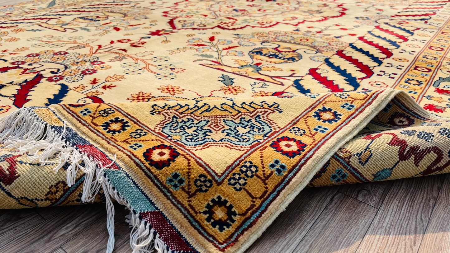 One of a Kind, Pure Wool, Naturally Dyed, Hand Knotted, Fine Afghan Tribal Merinos Area Rug – 10’ 0’’ x 6’ 8’’