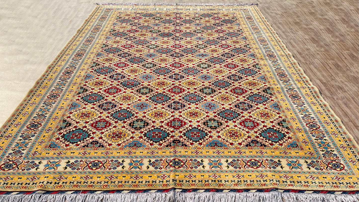 One of a Kind, Pure Wool, Naturally Dyed, Hand Knotted, Fine Afghan Tribal Merinos Area Rug – 11’ 6’’ x 8’ 6’’